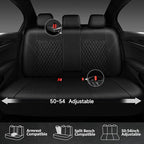 CAR PASS Faux Leather Back Seat Cover, Universal Quilting Waterproof Bench Rear Seat Cover Universal car seat Cover Fit 95% A