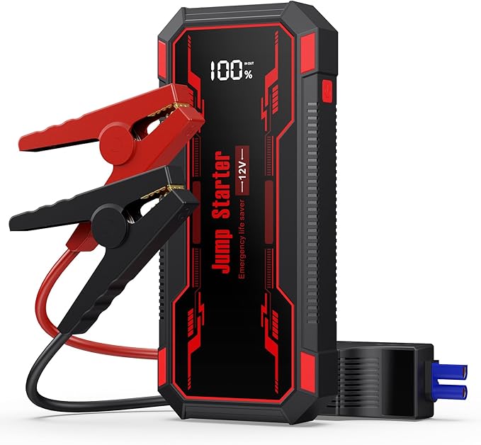Car Jump Starter 6000A Car Battery Jump Starter Portable,12V Battery Jumper Starter Portable(10.0L Gas/8.0L Diesel),LCD