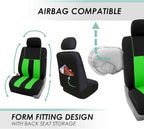 FH Group Car Seat Cover Full Set Striking Striped Car Seat Covers with Front Seat Covers and Rear Split Bench, Universal Fit 