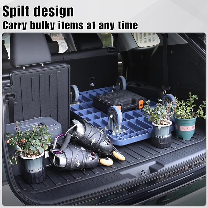 Cargo Mat with Backrest Mat for 2020-2024 2025 2026 Toyota Highlander Car Mat Accessories(Both Hybrid and Gas), TPE All Weather Cargo Liner with SeatBack Cover(Highlander-2 in 1 Trunk Mat)