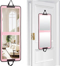 LPHUMEX Pink Portable Full Length Mirror for Dance Bag, 33x13 Inch Portable Folding Body Mirror for Camping Wedding Golf Swin