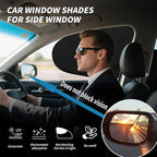 Kwak's 2 Pack Window Sun Shade for Car Baby - Sunshade Blocker, Glare Shield and UV Rays Protection for Your Kids - Side Windows Screens for SUV Truck (Rear Window)