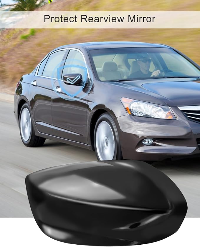 Right Passenger Door Side Rear View Mirror Cover Cap Fit for Honda Accord 2008-2012, Car Rear View Right Passenger Side Mirror Cover Cap Guard Covers Exterior Decoration Trims