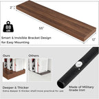 Floating Shelves for Wall, 55 Inch Wide x 12 Inch Deep Floating Shelves, Long Wood Floating Wall Shelf Shelves for Living Roo