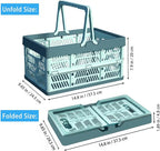 Collapsible Plastic Storage Crate - 20L Folding Organizer Basket Portable Stacking Storage Crate Bin with Handle, for Camping