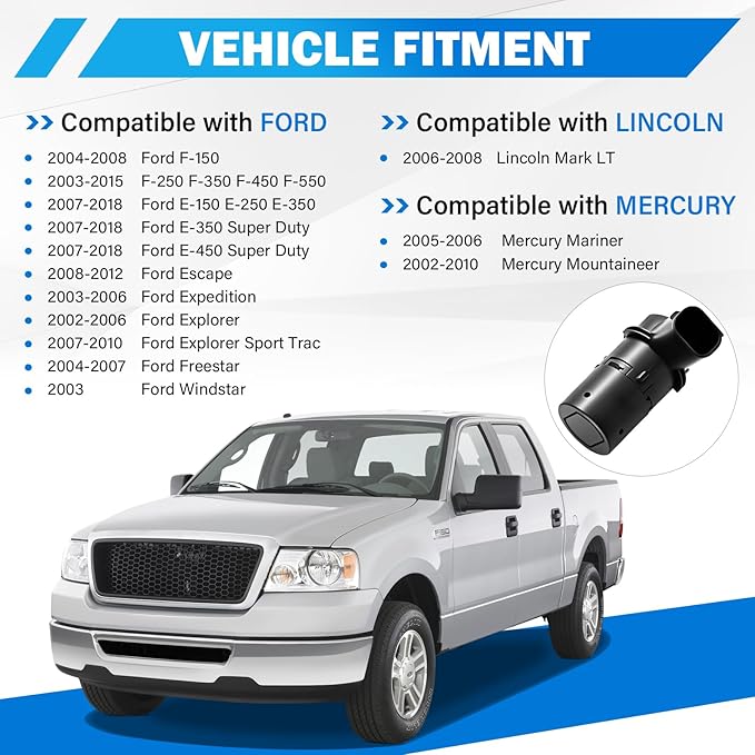 Yikesai 4X Backup & Reverse Sensor Kit, Rear Parking Assist Sensor Compatible with Ford F150 F250 F350 E150 E250 Escape Explo