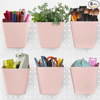 G.CORE Large Pegboard Cups Peg Board Storage Bin 6 Pack with Hooks, Square Box Shape Pegboard Cup Holder Accessories for Gara