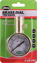 Slime 20459 Tire Pressure Gauge, Dial, Analogue, Brass Tire Gauge (5-60 psi)