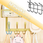 Kaiferty Over The Door Hooks Organizer, Coat Rack Over The Door Storage Hanger Towel Rack, Back of Door Storage Organizer for