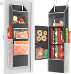 Ofiray-home 2-in-1 Wrapping Paper Organizer Storage, Over Door or Under Bed Organizer with Removable Drawer & 4 Clear Pockets