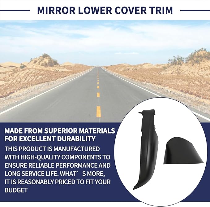 Mirror Lower Cover Trim ＆ Base Kit Right Passenger Side Fit for Mazda CX-5 2015 2016 (With Mirror Light Version), Rearview Wing Bottom Cap Lower Holder Frame House ＆ Triangle Base Assembly