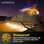 nifeida 8" Clear Lens 18LED Amber Yellow Utility Strip Light Bar Surface Mount for 12V Marine Boat RV Exterior Light Slim Line Pickup Truck Under Hood Lights Grill Marker Lights [Pack of 4]