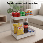 Under Sink Organizer, Bathroom Counter Organizer, 2 Pack 2 Tier L-Shape White, Adjustable Height Carbon Steel, Under Cabinet 