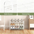 3-Tier Shoe Rack for Closet, 16"-32" Expandable ShoeRackAdjustable for Entryway Closet Doorway SturdyMetal, White