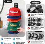 4 Pack Hat Organizer for Baseball Caps, Detachable DIY Hat Rack for Wall Hat Holder Hold up to 44 Hats, Baseball Cap Organize