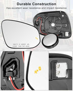 Blind Spot Heated Mirror Glass Fit for Toyota RAV4 4runner Tacoma Venza 2013-2025 Replace 8793142E50 8793142D60 8790204021 TO1325143 TO1325145, Right Passenger Side