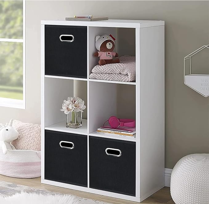 STOREONE Fabric Storage Bins Cubes Baskets Containers-(11X11X11) with Dual Handles Cube Storage Organizer Bins for Shelf Clos