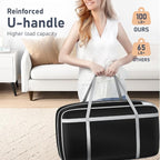 DIMJ Large Comforter Storage Bag with Handls, 100L Washable Blanket Storage, Compression Packing Totes Moving Bags With Zippe