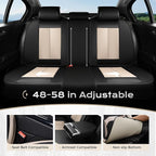 Coverado Car Seat Covers, Leather Seat Covers Full Set, Waterproof Car Seat Protector with Lumbar Support, Automotive Seat Co