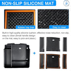 Autorder Center Console Organizer for 2022-2026 Kia Carnival KA4 MPV Accessories Armrest Storage Box Secondary Insert Tray with Orange/Black Silicone Pad