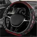 D-Shaped Steering Wheel Cover, Leather Car Wheel Protector with 3D Honeycomb Anti-Slip Design, Universal Breathable Comfy Cov