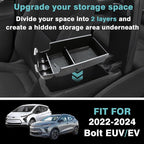 BestEvMod Center Console Organizer Tray Armrest Storage Box Accessories ABS Material Compatible with Chevy Bolt EV Bolt EUV 2022-2025 Accessories