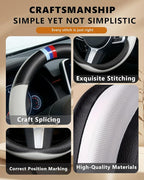 Customized Auto Car Steering Wheel Cover for X1 X2 X3 X4 X5 X6 X7 i3 i4 i5 i8 535i 740Li 335i M3 M4 M5 Z1 Z3 Z4 Z5 (Gray)