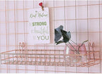 Rose Gold Grid Wall Basket Wire Wall Shelf for Grid Panel Easy Hanging Tray for Cute Things on Your Grid Wall Storage Display