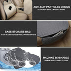 3PCS Car Seat Covers Cushion Pad Breathable Anti Slip Auto Seat Protector Pad with Storage Pocket Universal fit for Most Auto