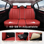 Coverado Car Seat Covers Front Set, Luxury Nappa Leather Seat Covers Universal Fit Waterproof Non-Slip Breathable Automotive 