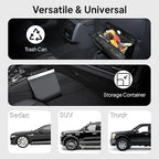 COZILO Leather Car Trash Can with Smart LED Light & Magnetic Closure,Leak-Proof, Odor-Lock Car Trash Bin for Any Cars, Sedans, SUVs, Trucks, Black