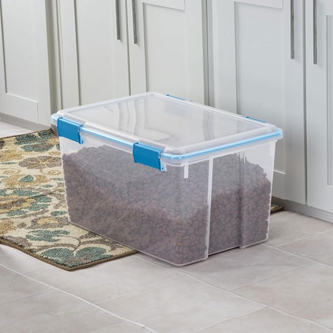 Sterilite 8-Pack Gasket Box, Weather-Resistant Storage Bins with Latching Lids, 54 Quart - Heavy-Duty Organizing Containers f
