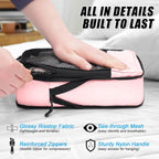 4 PCS Set Compression Packing Cubes for Travel, Lightweight Packaging Organizer Bags for Carry On Space Saving, Travel Essent