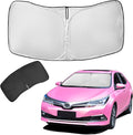 for Toyota Corolla 2014-2019 Sun Shade Sunshade Windshield Cover 4-Layers Front Window Shade Custom Fit Corolla Sun Visor Shades - 240T Retractable Shade Blocks UV Rays Car Accessories