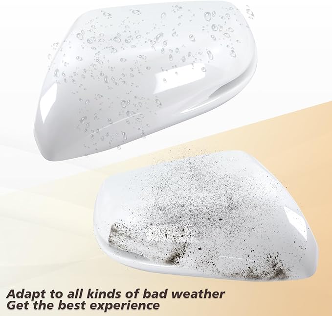 Left and Right Side Mirror Cap Covers With Trun Signal Compatible With 2017-2022 Honda CR-V CRV,2016-2022 Honda HRV HR-V Side Outer Rearview Wing Mirror Cap White Replace#76201-T1W-A01(2PC)