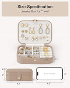 VLANDO Travel Jewelry Case for Women Girls Mothers, PU Leather Small Jewelry Box for Rings, Necklaces, Bracelets, Earring Hol