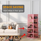 SpaceAid 5 Tier Rotating Shoe Rack Tower, Spinning Shoe Display Lazy Susan, Revolving 360 Shoe Rack Storage Round Carousel, V
