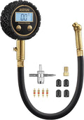 AstroAI Pro Digital Tire Pressure Gauge 3-250PSI ANSI B40.7 Grade 2A (±0.5%), Tire Gauge for Tire Pressure, Solid Brass with Rubber Hose, Air Bleeder Valve and Backlit LED, Car Accessories, Gold