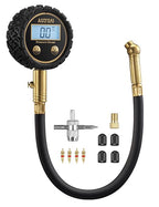 AstroAI Tire Pressure Gauge for Cars with Backlit LED, Solid Brass with Rubber Hose, Air Bleeder Valve, ANSI B40.7 Grade 2A(±0.5%), 3-250PSI