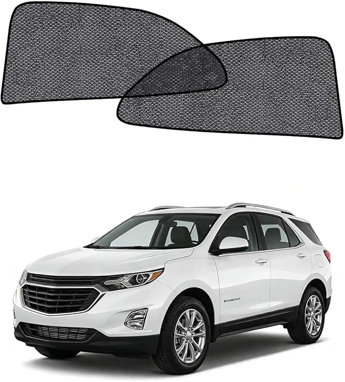 Car Window Shades for Chevrolet Equinox(2018-2023), 2-Pack Rear Window Sun Shades for Baby – Breathable Mesh, UV & Heat Blocker, Privacy Protection for Camping, Travel, Sleep & Nursing