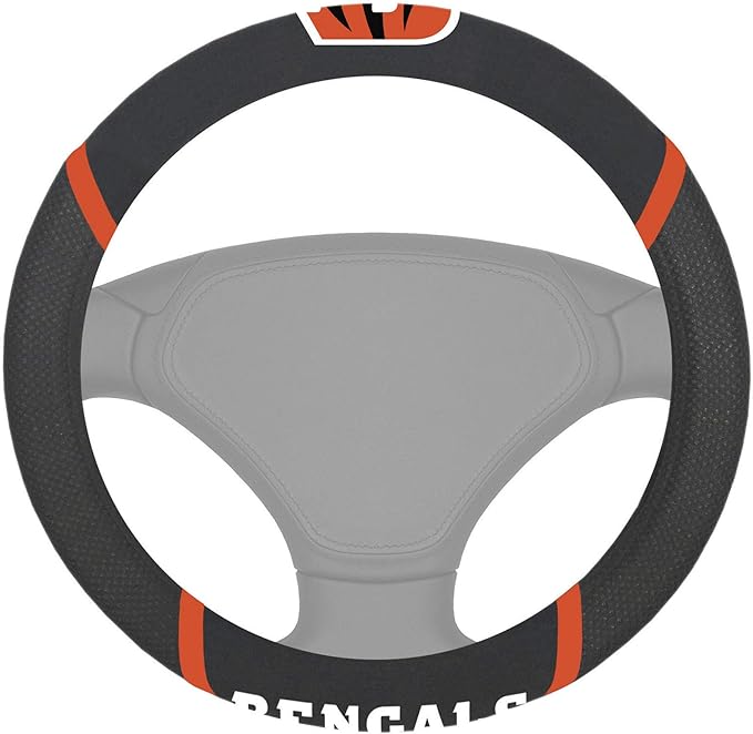 FANMATS NFL Unisex-Adult Embroidered Steering Wheel Cover