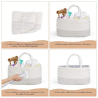 luxury little Diaper Caddy Organizer, Large Cotton Rope Nursery Baby Basket, Changing Table Organizer for Baby Diaper Storage