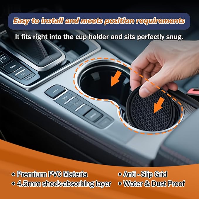 2-PackCar Seat Gap Filler，Car Cup Holder Coaster，Car Seat Crevice Blocker Stop Things from Dropping，Auto Accessories for SUV Truck Sedan