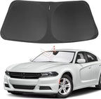 Front Windshield Sun Shade Foldable Car Front Window Sun Shade Windshield Shade Custom Fit for 2011-2023 Dodge Charger Block UV Rays Accessories Heat Keep Car Cooler