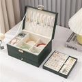 Jewelry Organizer Box, Jewelry Box Organizers for Women Girls, 3 Layers Large Leather Necklace Storage Case for Earring, Ring