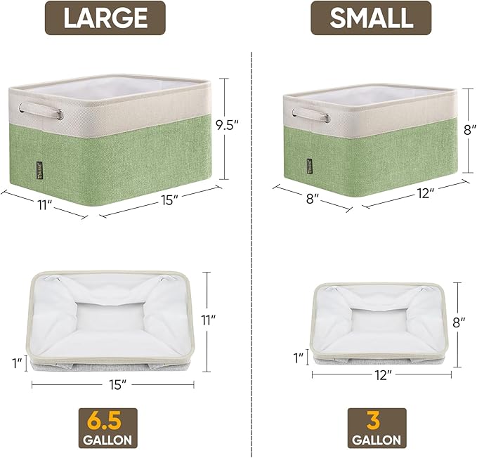 BALEINE 2 Pack Fabric Closet Storage Bins for Shelves, Linen Closet Organizers and Storage, Decorative Baskets for Organizing