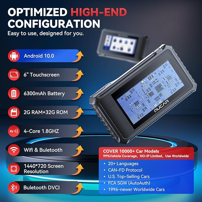 MUCAR VO6 Bidirectional Scan Tool, Full Systems Diagnostic OBD2 Scanner, Automotive Diagnostic Scanner for Car, 28+ Services