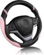 Cxtiy Pickup Truck Steering Wheel Cover – Sproty Fahsion Premium Leather Universal Non-Slip Steering Wheel Grip Set for Women