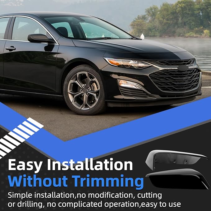 Passenger Side Mirror Cover Replacement for Chevrolet Chevy Malibu 2016 2017 2018 2019 2020 2021 2022 2023 2024 2025 - Right Side Mirror Covers, Rear View Mirrors Cap Accessories Black