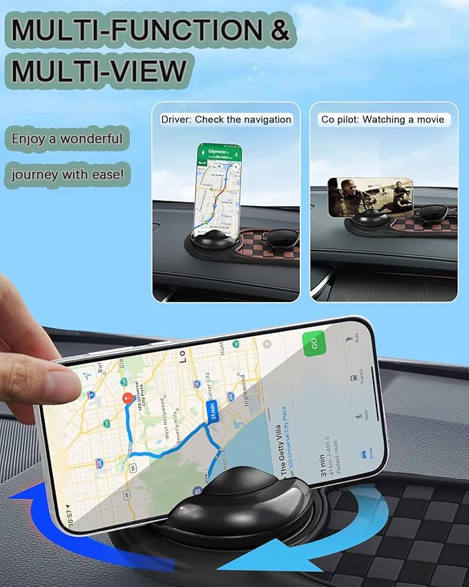 Multifunction Car Anti-Slip Mat, 3-in-1 Multifunctional Car Dashboard Mobile Phone Holder - Car Anti Slip Mat Phone Holder & 